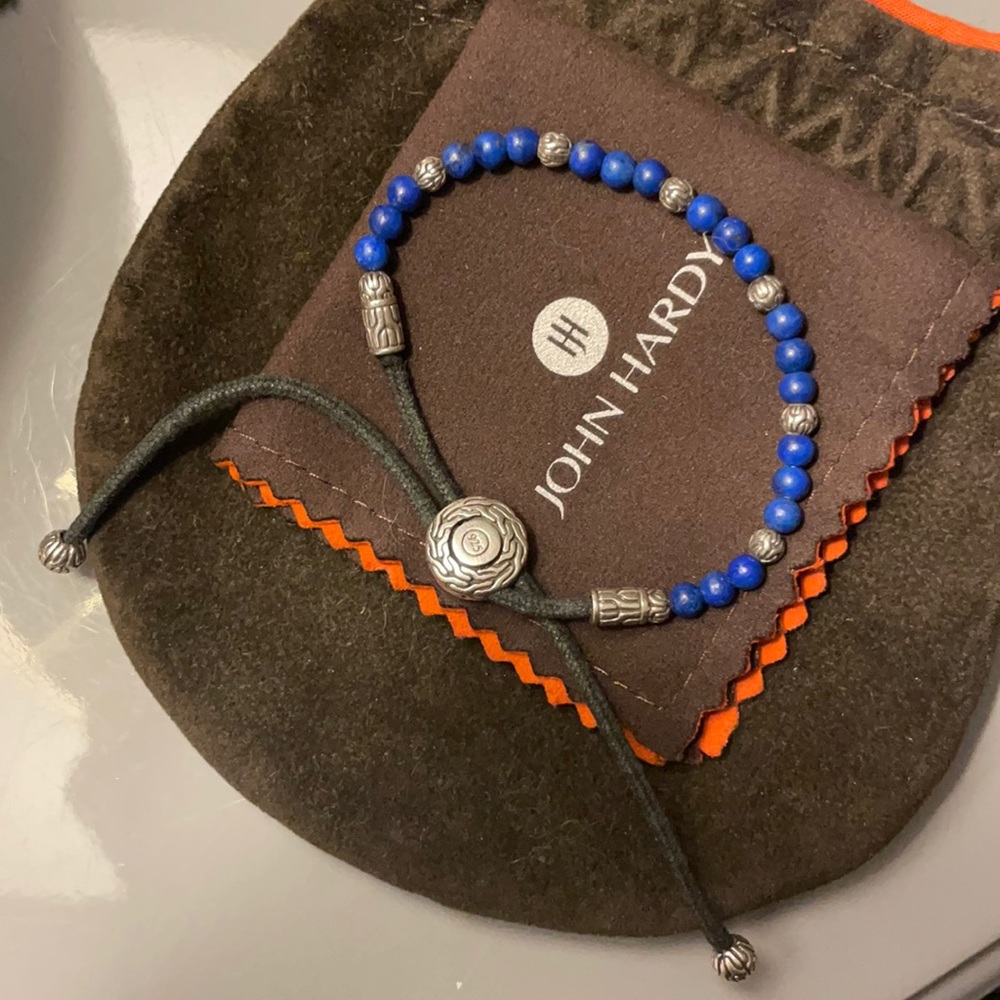 John Hardy Lapis beaded cord bracelet